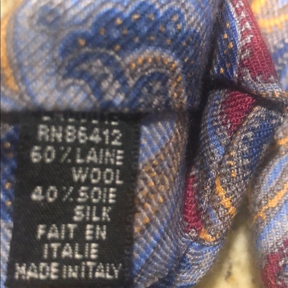 Wool and silk tie from Italy; excellent condition - Picture 4 of 6